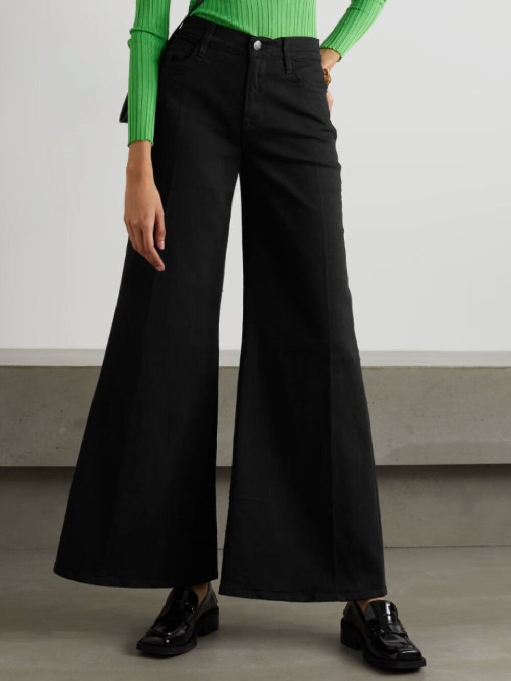 FRAME Le Palazzo high-rise flared jeans Black